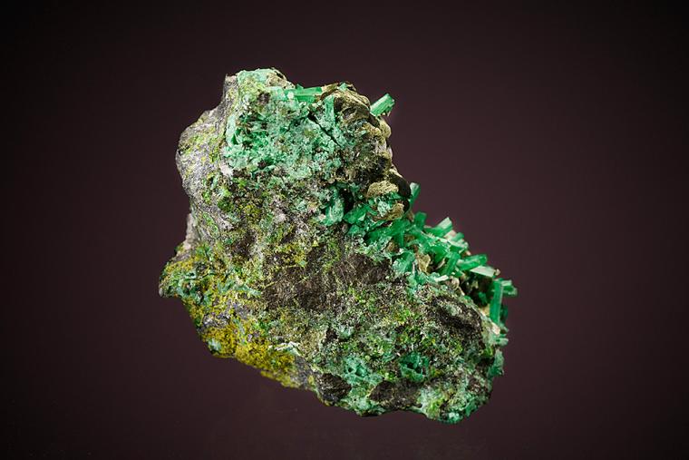 Cuprian ADAMITE on OLIVENITE